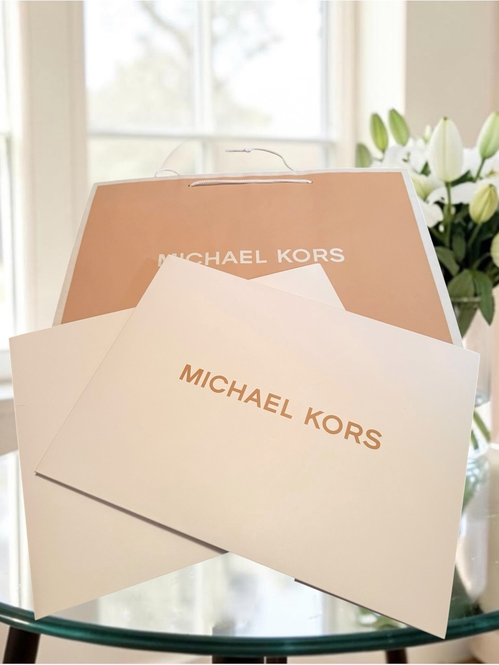 Michael Kors Shopping Bag with Rope Handles and Gift Box